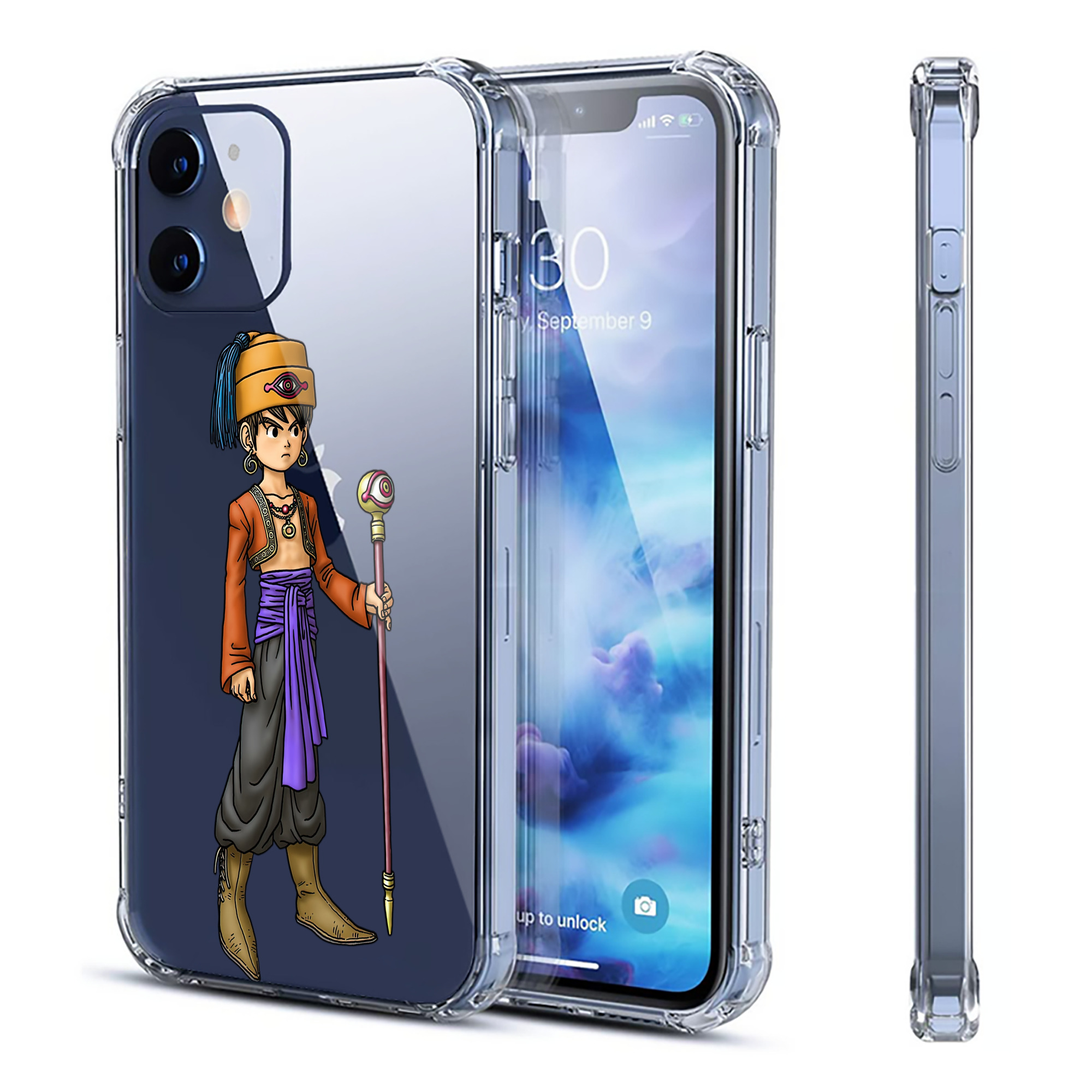 （画像用） ドラゴンクエスト Doragon Kuesuto Dragon Quest 【iPhone 12シリーズ対応】透明スマホケース（クリアソフトケース）